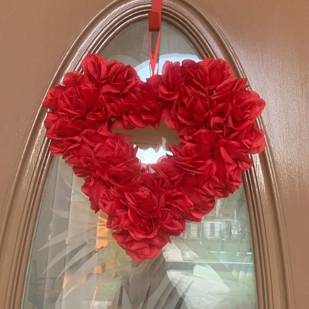 Red Rose Heart Wreath